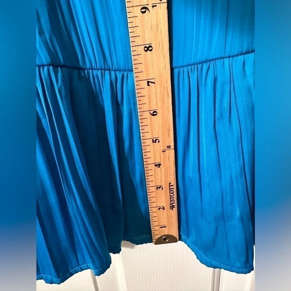 MAEVE XS Anthropologie Blue Flouncy Tunic Dress $128 Pleated Ruffle Hem - Picture 13 of 14